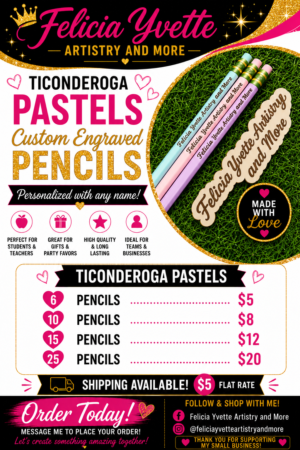 Personalized Ticonderoga Pastel Pencils