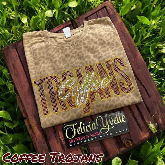 Coffee Trojans Bling Tee